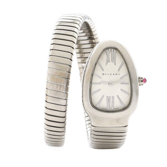 Bvlgari Serpenti Tubogas Single Spiral Quartz Watch Stainless Steel 23