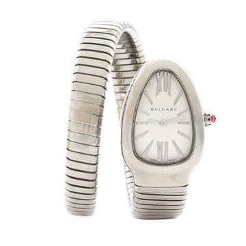 Bvlgari Serpenti Tubogas Single Spiral Quartz Watch Stainless Steel 23