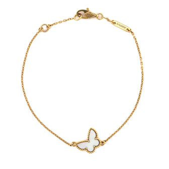 Sweet Alhambra Butterfly Bracelet 18K Yellow Gold and Mother of Pearl