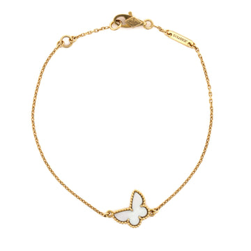 Sweet Alhambra Butterfly Bracelet 18K Yellow Gold and Mother of Pearl