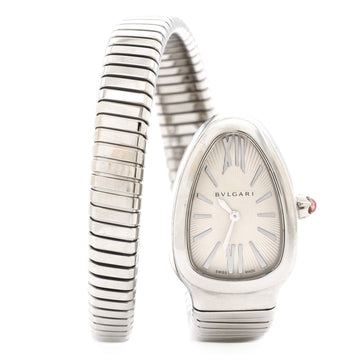 Bvlgari Serpenti Tubogas Single Spiral Quartz Watch Stainless Steel 23