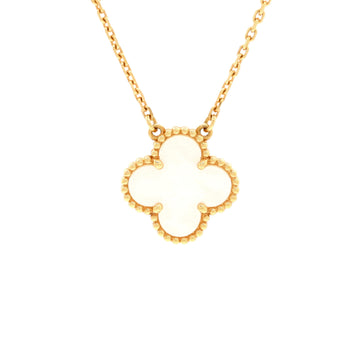 Van Cleef & Arpels Vintage Alhambra Pendant Necklace 18K Yellow Gold and Mother of Pearl