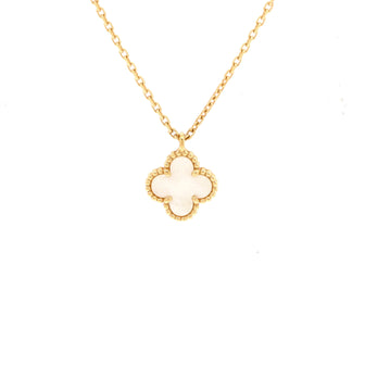 Van Cleef & Arpels Sweet Alhambra Pendant Necklace 18K Yellow Gold and Mother of Pearl
