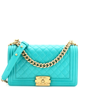 Chanel Boy Flap Bag Quilted Lambskin Old Medium
