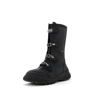 Christian Dior Women's Zip Up Buckle Mid-Calf Boots Rubber