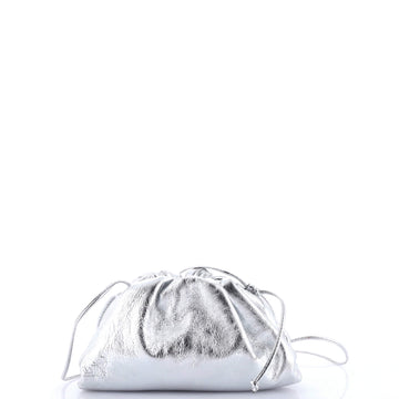 Bottega Veneta The Pouch Crinkled Metallic Leather Mini