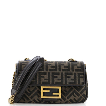 Fendi Midi Baguette Chain Bag Zucca Canvas Medium
