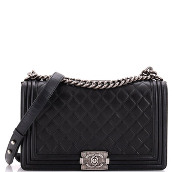 Chanel Boy Flap Bag Quilted Calfskin New Medium
