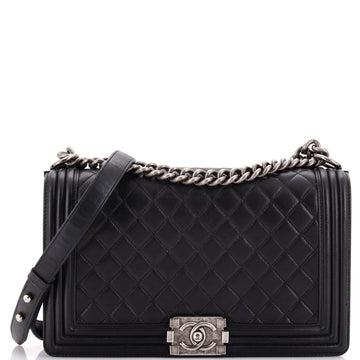 Chanel Boy Flap Bag Quilted Calfskin New Medium