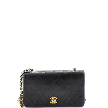 Chanel Vintage Full Flap Bag Quilted Lambskin Mini