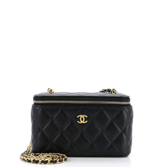 Chanel Pearl Crush Vanity Case with Chain Quilted Lambskin Small