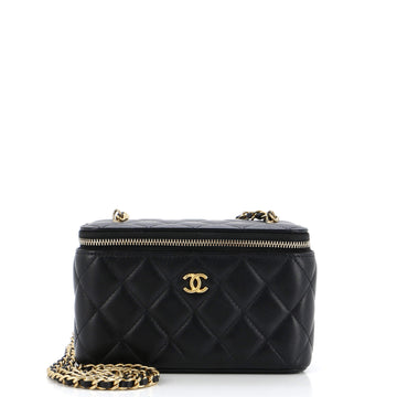 Chanel Pearl Crush Vanity Case with Chain Quilted Lambskin Small