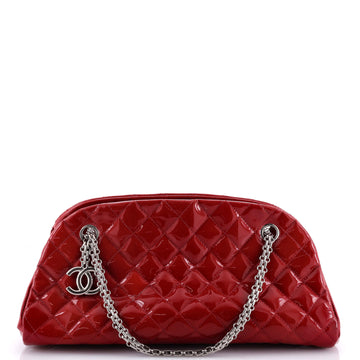 Chanel Just Mademoiselle Bag Quilted Patent Medium