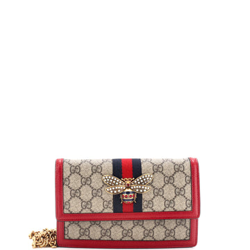 Gucci Queen Margaret Chain Wallet GG Coated Canvas Mini