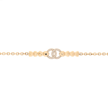 Chanel CC Multi Heart Chain Choker Necklace Metal with Crystals