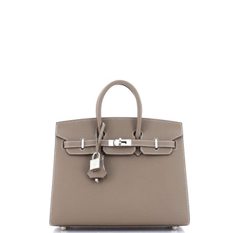 Hermes Birkin Sellier Bag Grey Epsom with Palladium Hardware 25