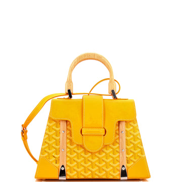 Goyard Saigon Top Handle Bag Coated Canvas with Leather PM