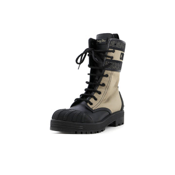Christian Dior Women's D-Major Ankle Boots Technical Fabric with Leather and Rubber