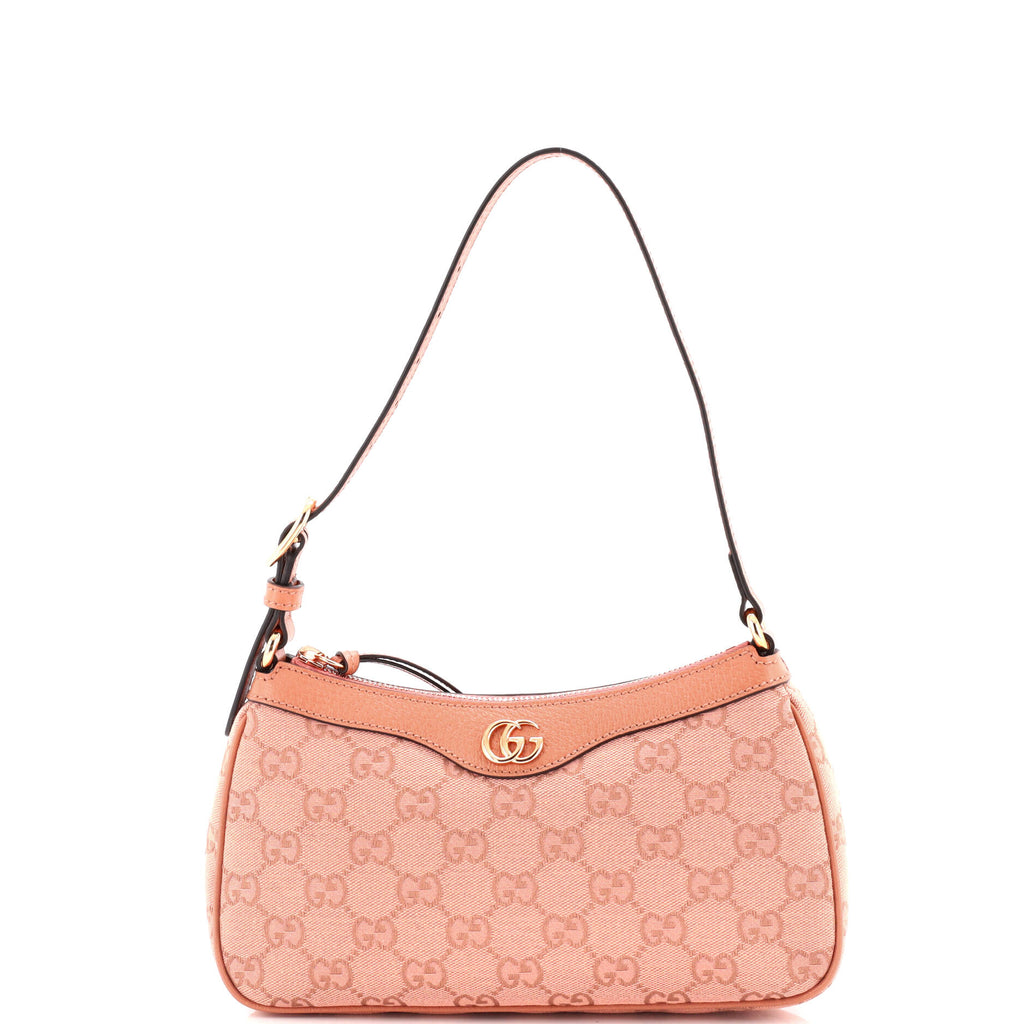 Gucci Ophidia Zip Pochette Shoulder Bag GG Canvas Small Pink 3142481