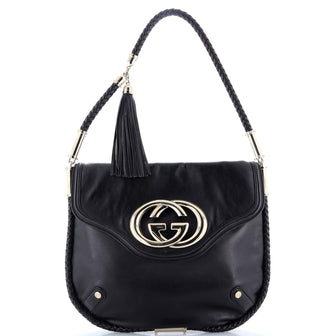Gucci Britt Tassel Flap Bag Leather Medium