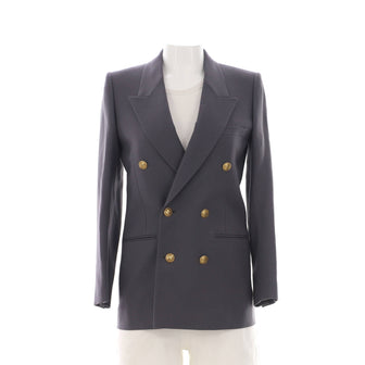 Saint Laurent Women's Double Breasted Blazer Wool