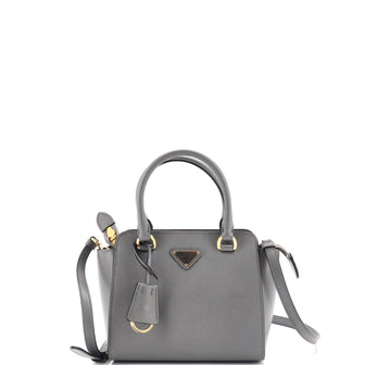 Prada Triangle Logo Zip Tote Saffiano Leather Small