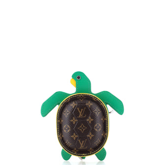 Louis Vuitton Turtle Pouch Bag Charm Monogram Canvas with Leather