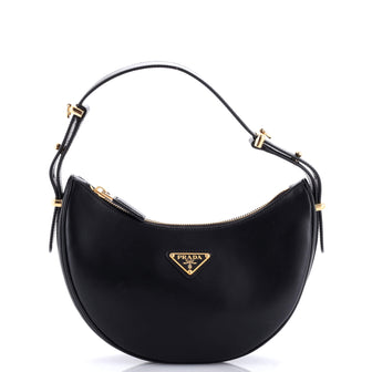 Prada Arque Half Moon Hobo Leather Small