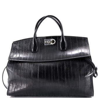 Salvatore Ferragamo Studio Soft Satchel Leather XL