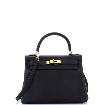 Hermes Kelly Handbag Black Togo with Gold Hardware 28