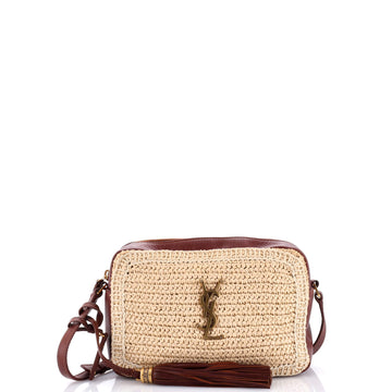 Saint Laurent Lou Camera Bag Woven Raffia Small