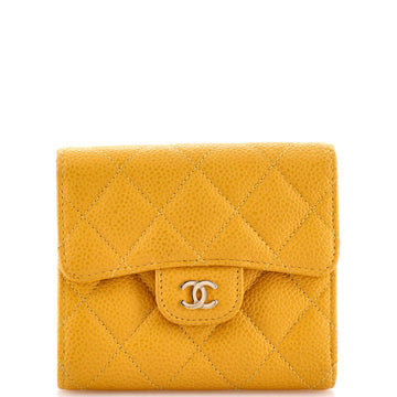 Chanel Trifold Flap Wallet Quilted Caviar Small
