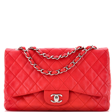 Chanel Classic Single Flap Bag Quilted Caviar Jumbo
