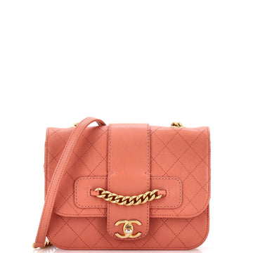 Chanel Front Chain Flap Bag Quilted Sheepskin Medium