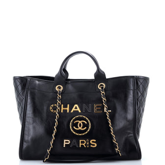 Chanel Deauville Tote Embellished Shiny Calfskin Medium