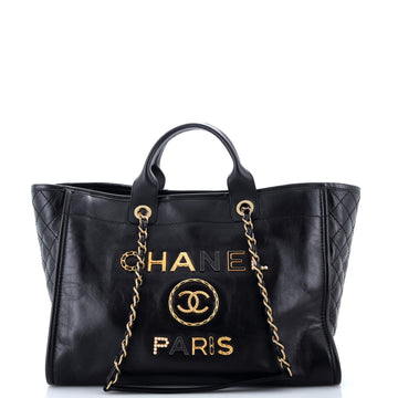 Chanel Deauville Tote Embellished Shiny Calfskin Medium