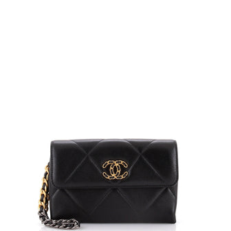 Chanel 19 Flap Pouch with Chain Handle Quilted Lambskin