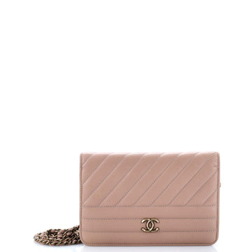 Chanel Wallet on Chain Diagonal Quilted Goatskin