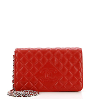 Chanel Diamond CC Wallet on Chain Quilted Lambskin