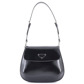 Prada Cleo Flap Shoulder Bag Spazzolato Leather Small