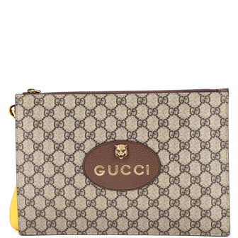 Gucci Neo Vintage Wristlet Pouch GG Coated Canvas