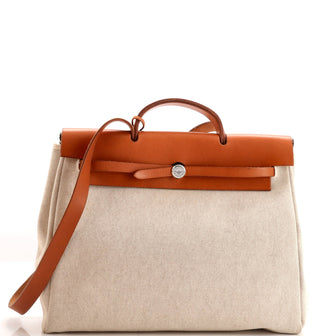 Hermes Herbag Toile and Leather MM