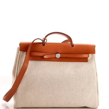 Hermes Herbag Toile and Leather MM