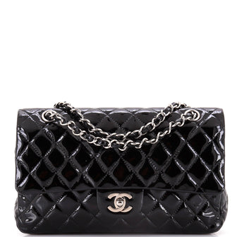 Chanel Classic Double Flap Bag Quilted Patent Medium