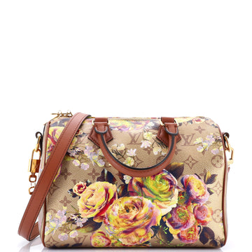 Louis Vuitton Speedy Bandouliere Bag Limited Edition Flowers Monogram Canvas 25