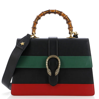 Gucci Dionysus Bamboo Top Handle Bag Colorblock Leather Large