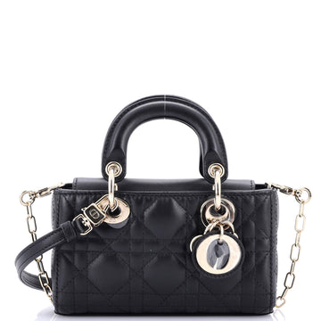 Christian Dior Lady D-Joy Bag Cannage Quilt Lambskin Micro