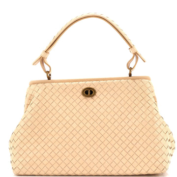 Bottega Veneta Frame Top Handle Bag Intrecciato Nappa