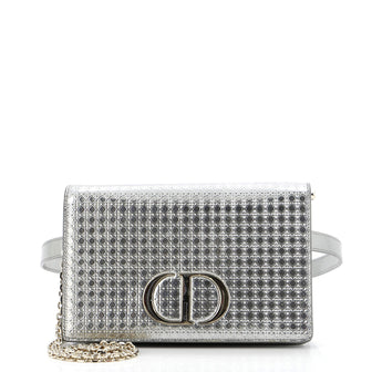 Christian Dior 30 Montaigne 2-in-1 Pouch Micro Cannage Metallic Calfskin