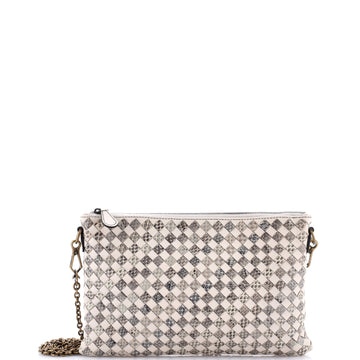 Bottega Veneta Biletto Wallet on Chain Intrecciato Checker Ayers and Leather